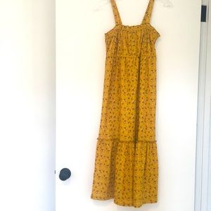 Mustard yellow flower dress
